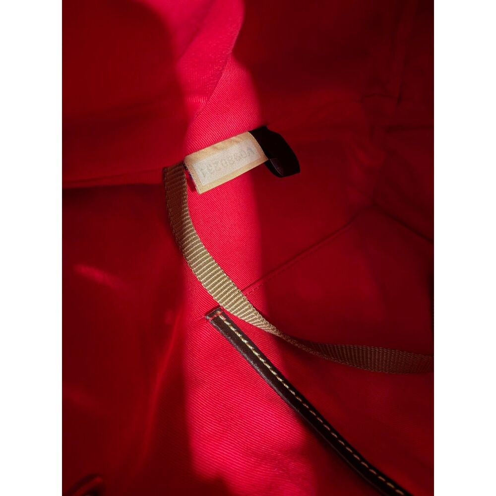 Dooney & Bourke Red Leather Drawstring Bucket Bag EUC - Picture 4 of 9